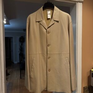Jil Sander Beige Button-Up Trench Coat